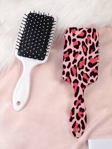 1pc Y2K Kawaii Series Air Cushion Comb, Featuring Unique Bow, Leopard Print, Star, Floral, Cloud, Cherry Motifs In Aesthetic, Straight Hair Brush Made Of Durable PC+TPU Material - Multicolor - View 10