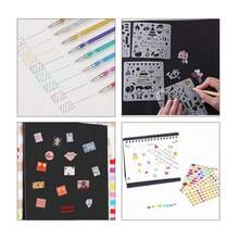 CYPNÁlbum de FotosScrapbook con 84 Pegatinas 8 Bolígrafos de Colores 5 Plantillas 1 Fijo Álbumes de Recortes de Bricolaje para Regalos de Cumpleaños Navidad Parejas Aniversarios de BodaFashion - 224159688 - Ver 7