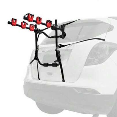 ZhdnBhnos Car Bicycle Rack -Bike, Vehicle Trunk Mount Bike Rack F Frame Foldable Bicycle Carrier Holder For Most Cars SUV Sedan Hatchback Minivan, Lbs Load, Black+Red