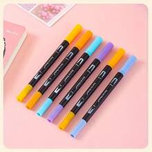 Double-Ended Watercolor Pen Painting Set, Fine-Tip Markers - Featuring Vibrant Colors, Quick-Drying Ink, And Durable Plastic Barrels, Perfect For Drawing, Marking, Sketching, And Doodling - Makes A Great Party Favor And Christmas Gift For Art Lovers - 套裝 - 查看 3