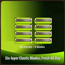 1 Handle, 12 Blades, 6-Layer Razor, Men's Shaving - Multicolor - View 12