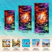 1 pieza Toalla de playa con diseño de llama acuarela, manta de playa extra grande de microfibra súper suave, toalla de baño súper absorbente, adecuada para viajes, piscina, buceo, surf, yoga, camping, disponible en varios tamaños, accesorios de playa para playa, piscina, viajes, camping, yoga, decoración de baño - Multicolor - Ver 3