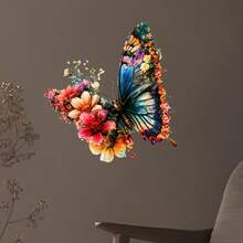 1张彩色蝴蝶装饰贴纸，适用于客厅、卧室、书房、办公室等场景，增添活力。 - 黃色 - 查看 4