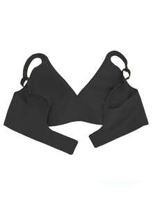 Ladies' Daily Casual Deep V-Neck Bra, Sexy And Fashionable, Comfortable And Soft, With A Wire-Free Design Bra - Black - View 5