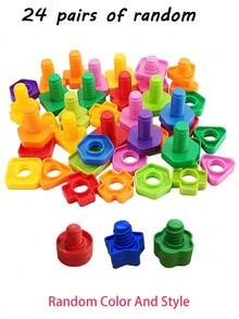 Educational Screw Building Blocks - Early Education, Exercise Finger Flexibility - Multicolor - View 12