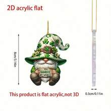 St. Patrick's Day Leprechaun dekorative Hängeornamente - Glitzer Kleeblätter und grünes Bier, Heim-Party Hängedekoration, Glücklicher Leprechaun St. Patrick's Day Hängedekoration, Feiertagsparty Gastgeschenke für Freunde, vielseitige Tasche/Handy/Auto Hängeaccessoires - Verschiedenfarbig - Übersicht 11