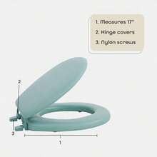 Achim Home Furnishings TOVYSTBK04 Fantasia Asiento estndar para retrete, 43.18 cm, Verde claro - Verde claro - Ver 5