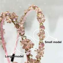 1件装奢华巴洛克水晶水钻发箍，法式优雅女士发饰，派对/婚礼发夹，闪亮宫廷风人造水晶，万圣节，女士发箍发带，头饰，家居美发饰品 - 粉色 - 查看 14