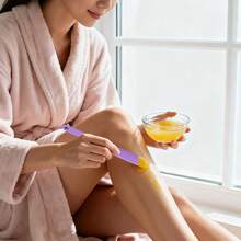 Clofiak 4PCS Silicone Wax Stick, Reusable Non Stick Waxing Applicator, Hair Removal Waxing Spatulas, Popsicle Sticks For Beauty Cosmetics Home Salon Body Use - 紅白色 - 查看 4