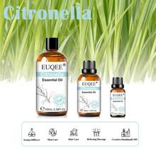 Hot 1pc EUQEE Citronella Essential Oil 10/30/100ml, Premium Essential Oil For Diffuser,Humidifier,DIY Candle,Bath Bomb,Daily Skin Care,Yoga Meditation,Long Lasting Fragrance For Aromatherapy,Perfect Gift Choice - Citronella - View 3