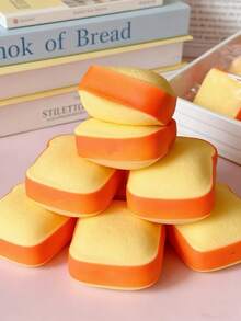 1Pc Bread-Shaped Decompression Toy: Soft Squishy Stress Relief Fidget With Quick Restore, Realistic Food Design For Office Breaks, Study Sessions, Travel Entertainment, Party Favors, Gift For Adults, Teens, Stress Relief Seekers, Fidget Enthusiasts & Novelty Toy Lovers - trái cam - Xem 2