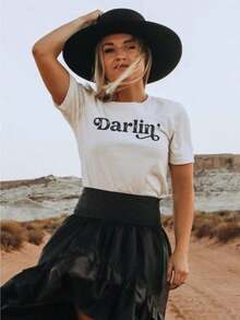 100% Cotton Darlin' Shirt, Country Shirt, Western Shirt, Southern Shirt, Country Music Shirt, Texas Tee, Country Girl, Southern Woman, Concert Shirt - 白色 - 查看 7