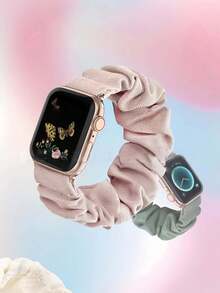 Elastic Hair Tie Watch Band For Apple Watch, 42/44/45mm Nylon Stretch Loop Strap Compatible With IWatch 7/8/Ultra 2, Women's Bracelet Watchband - Multicolor - View 4