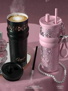 1个优质保温饮料杯，316不锈钢茶/咖啡杯，户外及车载使用，带吸管 - 彩色 - 查看 7