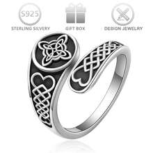 1pc 925 Sterling Silver Vintage Unique Heart Floral Design Witch Knot Ring, Suitable For Daily Casual Wear, Vacation, Holidays, Birthdays, Easter Gifts For Women - Antique Silver - View 9