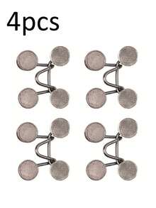 1/2/4个圆形腰带夹，适用于牛仔裤、裙子、长裤、衣领，男女通用，高品质金属材质，经久耐用，无需工具即可快速调节，金属防滑胸针，时尚可拆卸裤夹，旅行必备，女生/学生包包配件，送给妈妈的礼物 - 銀色 - 查看 18