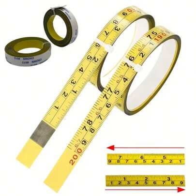1个自粘式测量尺贴纸，双刻度公制和英制，双面尺，尺寸分别为39.37英寸、78.74英寸和118.11英寸。精密工作台缝纫DIY工具礼品 | 小巧实用，适合木工、裁缝、手工艺者，也可作为圣诞礼物。