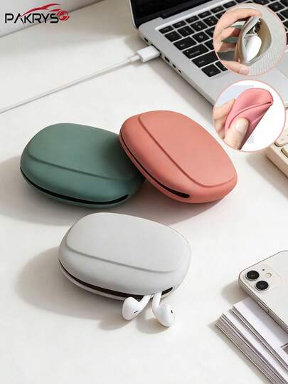 PAKRYS Minimalist Solid Color Material Silicone 1/3 Pcs Silicone Cable Organizer Bags Portable Travel Storage Pouch With Necklace Hanging Ring Available In Red Grey Green Lightweight No Print Design Suitable For Cables Wires And Accessories Cable Organizer Accessories Holder Minimalist Design Durable Gift For Women Birthday Gift