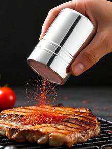 Wysokiej jakości pojemnik na przyprawy ze stali nierdzewnej z drobną siatką, odpowiedni do posypywania cukrem pudrem, a także do , cynamonu i kawy. Łatwy w czyszczeniu metalowy dozownik do przypraw, odpowiedni do domu, restauracji i kawiarni, pojemnik na przyprawy kuchenne, przybory kuchenne. - Srebro - Zobacz 4