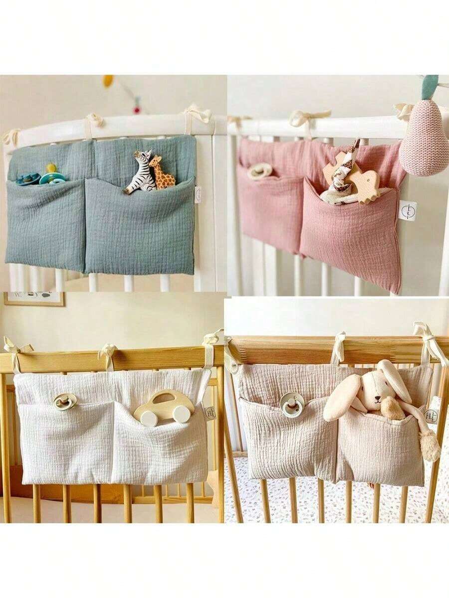 Bolsa organizadora dobrável de bambu trançado, com design de dupla camada, ideal para guardar fraldas, absorventes de amamentação e outros acessórios. - Multicolorido - Ver 1