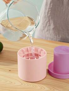 1 Stück rosa Silikon tragbare Eisform, zylindrische 3D-Eiswürfelform, leicht zu entnehmende Silikon-Eiswürfelform, mehrschichtiges Design, Eimer-förmige Form (mit Deckel), wiederverwendbar, ideal zum Herstellen von Getränken, Cocktails und Fruchteis-Würfeln im Herbst, geeignet für Zuhause, Bar, Club und Outdoor, Küchenhelfer, toll für Weihnachten/Halloween/Valentinstag, Ramadan und andere Feiertage, auch ein nützliches Werkzeug zum Herstellen von Eiswürfeln. - Pink - Übersicht 6