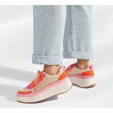 Women's Platform Sneakers Fashion Chunky Casual Sparkly Retro Braided Walking Shoes - 紅色水鑽 - 查看 9