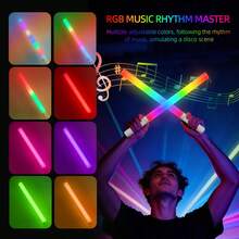 Borriig Handheld Light Wand, 360° RGB LED Photography Light Stick, 1800mAh Rechargeable Tubular Lamp, 2500-6500K Dimmable Camera Light, Synchronized With Music, Creates An Absolutely First-Class Atmosphere - Lamp (49.5cm/19.4inch) Stand (110cm/43.3inch) - View 3