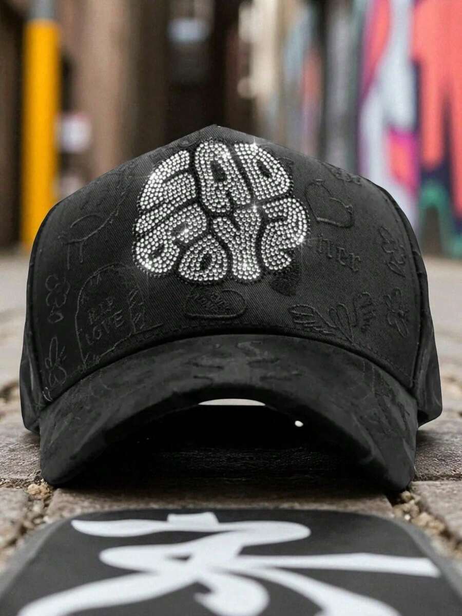 Gorra dandy Hats sad boyz junior h Negro Ajustable Liso - Negro - Ver 1