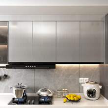 1 Roll Of Silver Stainless Steel Brushed Self-Adhesive Wallpaper, Kitchen Oil Proof, Waterproof, High Temperature Resistant Wallpaper, Industrial Style Metal Texture Cabinet Renovation Sticker Vinyl Wall Contact Paper Is Easy To Install And Removable, 15.7inx39.3/118.1/196.8in - Silver - View 11