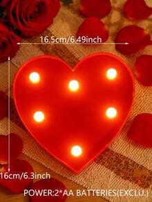 1pc LOVE Letter Shaped Home Decor Night Light, Indoor Bedroom Decor Heart-Shaped Night Lamp, Bedside Decor, Room Wall Decor Light, Suitable For Valentine's Day, Mother's Day Decor, Wedding Party Decor, Gift For Loved Ones - Yellow - View 6