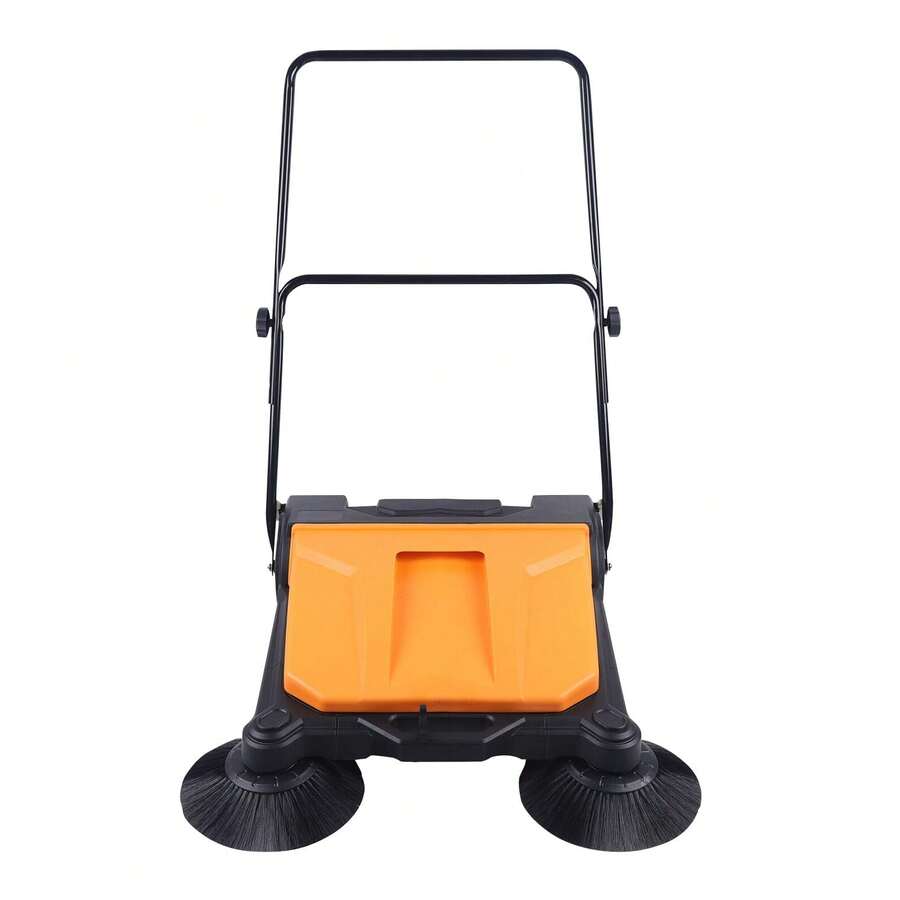 ZhdnBhnos Walk-Behind Manual Push Floor Sweeper, Hand-Push Sweeping Brush,. " Sweeping Width,. Gal Bin Capacity Industrial Manual Push Sweeper For Backyard Road Home Office (No Need To Charge) - Variant,1 - View 1