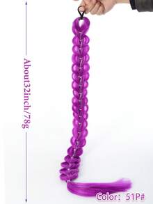 26/28/32 Inch Purple Long Braided Wig, Synthetic Fiber Box Braided Wig, Easy To Clip On, Ponytail, Suitable For Costume Role Play - Multicolor - View 22