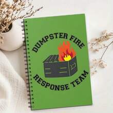 1 Stück lustiges Spiral-Notizbuch "Dumpster Fire", 100 Seiten (50 Blatt), geeignet als Geschenk für Bürokollegen, Geschenk für Notfallhelfer, Büro-Gag-Geschenk, Neujahrgeschenk - A5 - Übersicht 3