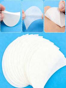 100pcs/Pack White Eyeshadow Stickers, Eyelash Extension Lash Lift Pads, Smoke Eye Makeup Stickers, Eyeliner Stencils, Fake Lash Remover Pads, Eyeshadow Applicator Beauty Tools