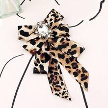 1件复古豹纹领结，适合日常佩戴 - 咖啡棕 - 查看 7