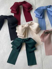 3个装大号蝴蝶结发夹，红色、米色、黑色，女孩发带蝴蝶结发饰