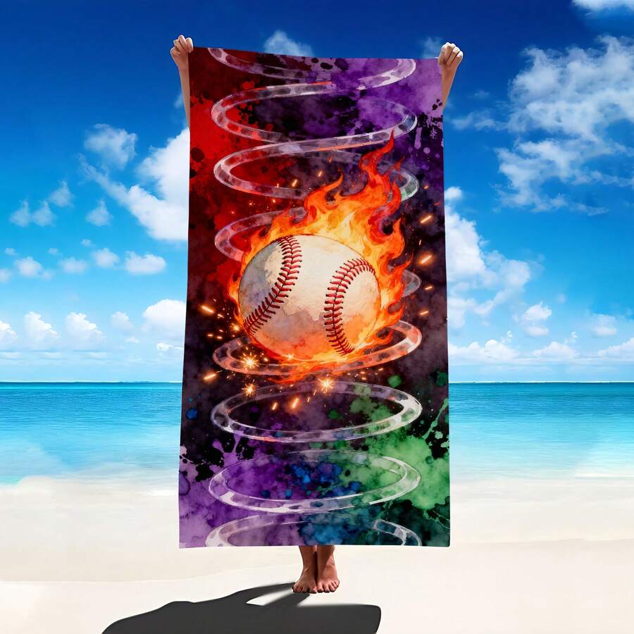 1 pieza Toalla de playa con diseño de llama acuarela, manta de playa extra grande de microfibra súper suave, toalla de baño súper absorbente, adecuada para viajes, piscina, buceo, surf, yoga, camping, disponible en varios tamaños, accesorios de playa para playa, piscina, viajes, camping, yoga, decoración de baño - Multicolor - Ver 1