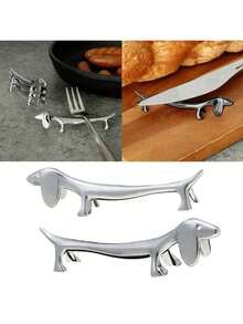 1个不锈钢筷架，狗狗造型筷托，餐具配件，厨房装饰