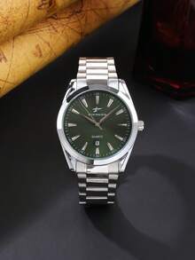 Đồng hồ nam RICECGO, kiểu dáng doanh nhân, sang trọng, tích hợp lịch, dây đeo thép không gỉ, phù hợp đeo hàng ngày, quà tặng ngày Valentine, đồng hồ đeo tay nam. - Bạc - Xem 7