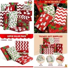 JOYIN Caja de regalo de 36,2 x 24,1 x 5,08 cm, 12 unidades, metallic, para Navidad - como se muestra en la figura - Ver 1