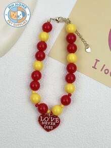 1 Piece Cute Romantic Valentine's Day Pet Cat And Dog Necklace Adjustable Cat Necklace Red Heart Beaded Dog Jewelry Heart Pendant Neck Strap Accessories Cat And Dog Jewelry, Pet Clothing Decoration Dogs Kitten Collar Pet Collar Kitty Collar Cartoon Cat Collar Pet Gifts Photo Shoot Prop Cute Pet Necklace Dog Necklace Puppy Necklace Doggy Necklace - Multicolor - View 14