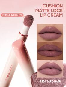 JUDYDOLL CUSHION MATTE LOCK LIP CREAM, 24-Hour Long-Lasting Matte Lip Cream, Waterproof, Moisturizing, Blurring Effect, Minimizing Lip Lines, Convenient Application Without Messy Hands - G204 TARO HAZE - 查看 1
