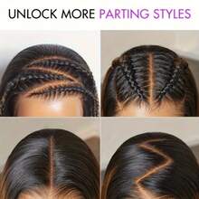 [Heat Resistant Lace Wig] 13x4 Heat Resistant Glueless 180% High Density Straight Lace Front Wig For Women - Elegant Black Full Set Natural Straight Hair - Natural & Black - View 4