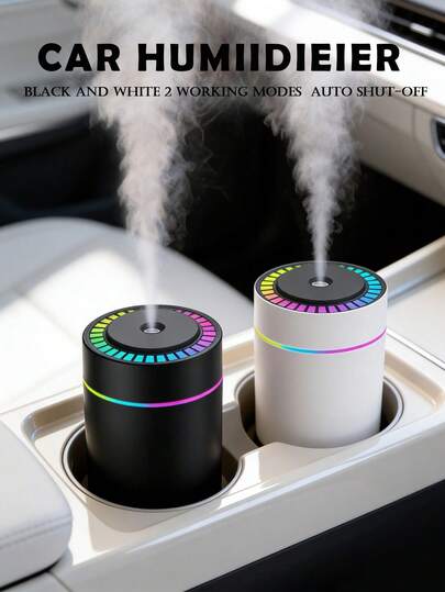 Este humidificador para coche de gran capacidad de 180ml es un accesorio esencial para el automóvil. Disponible en colores negro y blanco, cuenta con dos modos de niebla y utiliza tecnología de atomización ultrasónica silenciosa. Este difusor de aromaterapia para coche ofrece seis tipos de fragancias seleccionables, aportando un ambiente elegante a tu interior.