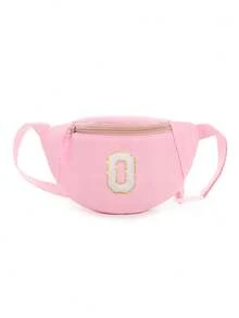 1pc DIY Girls Letter Print Crossbody Bag, Cute Shoulder Bag, Messenger Bag, Fanny Pack, Suitable For Daily Use, Outdoor, Travel, Hiking, Portable, Ideal Gift For Girls