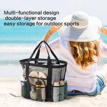 Mesh Swimming Bag, Fitness Bag, Fashionable Sports Ultralight Handbag, Beach Bag - Multicolor - View 1