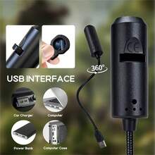 1套 USB LED 投影燈，LED 夢幻投影燈，附玫瑰、鯨魚、蝴蝶、雲朵、心形、行星、羽毛圖案 - 可調節支架，塑料材質，USB 供電，適用於牆壁/天花板裝飾、床頭夜燈、生日禮物 - 黑色 - 查看 6
