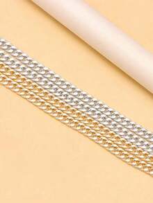 1pc Silver Fashion Double-Layer Metal Pants Chain, Versatile Minimalist Jeans Accessory Suitable For Teenagers, Casual Outdoor Sports Or Vacation, Graduation Gift, Birthday Party Outfit, Or Daily Wear - 銀色 - 查看 6