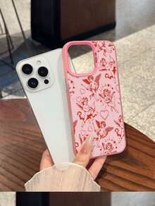 天使のような愛の模様のスマホケース。 17、 16 Pro Max、 15 Pro Max、 13、 12に対応。バレンタインデーやロマンチックなギフトに最適。 - ピンク - チェックする 3