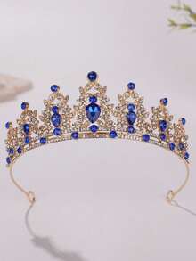 1pc Elegant Alloy Bridal Crown, Suitable For Women Wedding Party, Princess Queen Headpiece